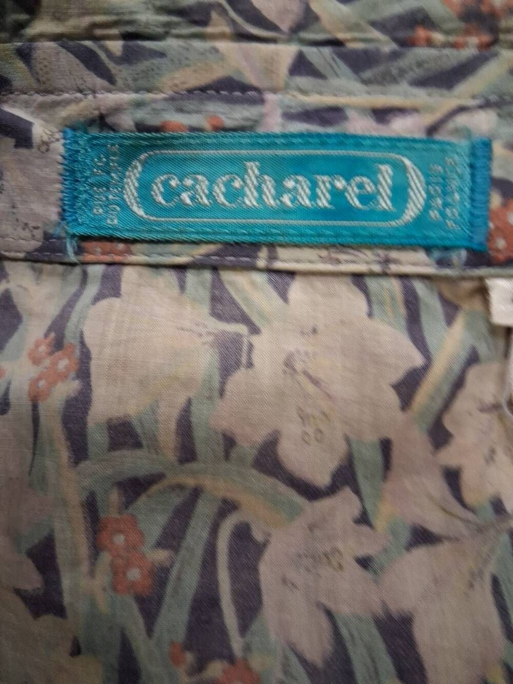 Vintage 90's chemise cacharel womens medium folk art print shirt button floral - Picture 4 of 9